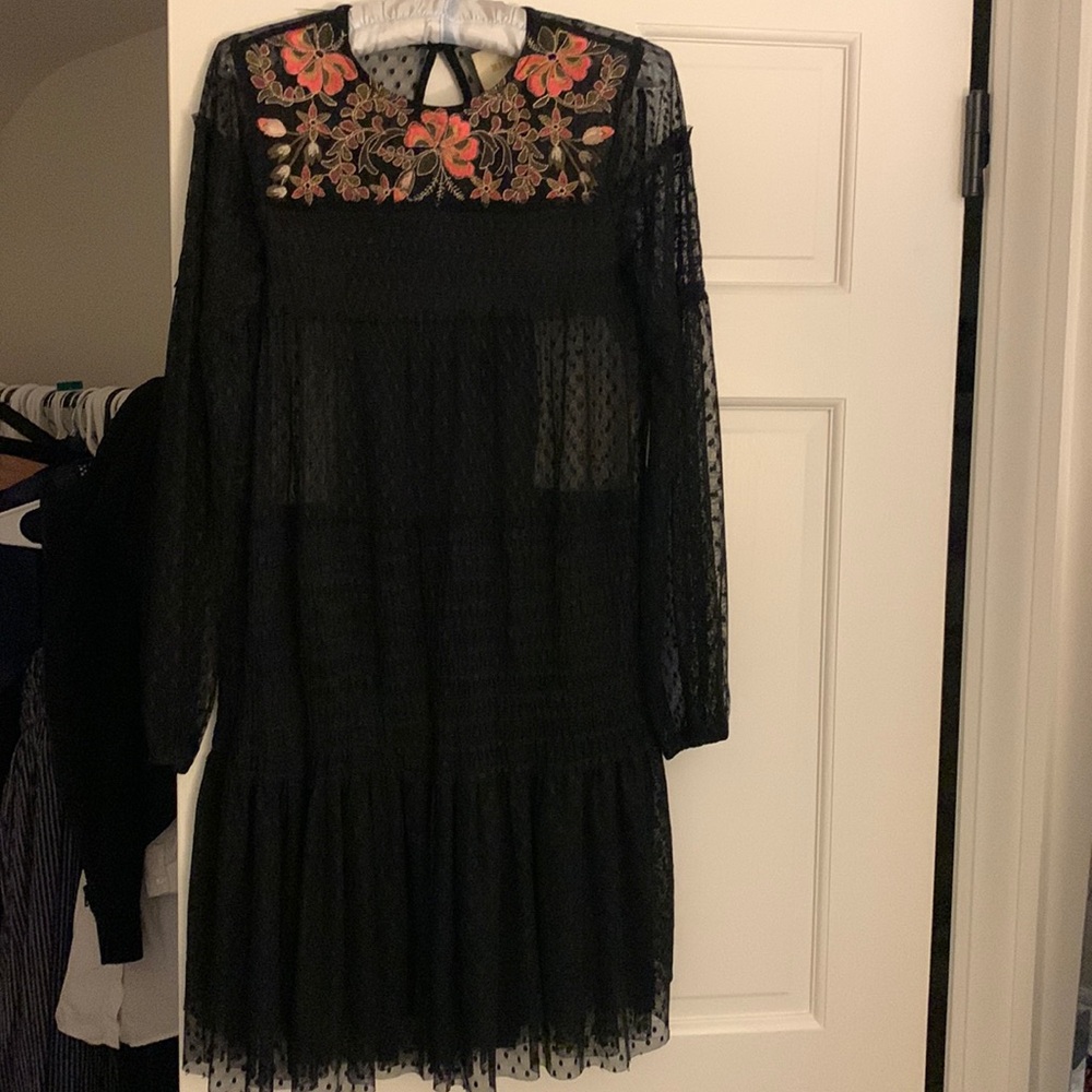 Maeve black lace dress